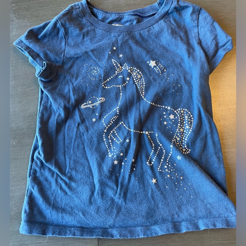 5/$25 Girls Size 3T Navy Uniform Sparkle T-Shirt Oshkosh